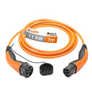 Kabel do ładowania Typu 2, do 11 kW, 7 m, pomarańczowy