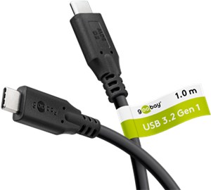 Kabel USB-C™, USB 3.2, 60 W, 5 Gbit/s, Power Delivery, 1 m